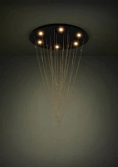 390354 Люстра диммируемая TREPUCO, 6X5,4W (LED), 3000K, 3060lm, ?580, сталь, черный/сталь, латунь на заказ