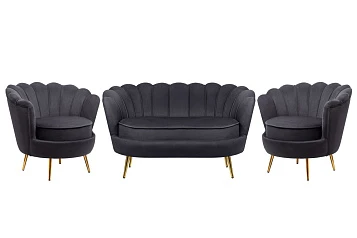 купить Комплект кресел и дивана ракушка Pearl Double Black