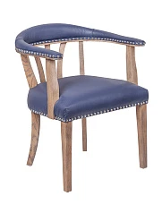 Мягкий стул с подлокотниками Tanner Blue Leather в интернет-магазине