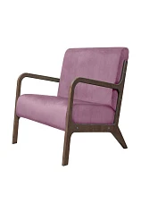 купить стильное Низкое кресло с деревянными подлокотниками Mody Pink розовый