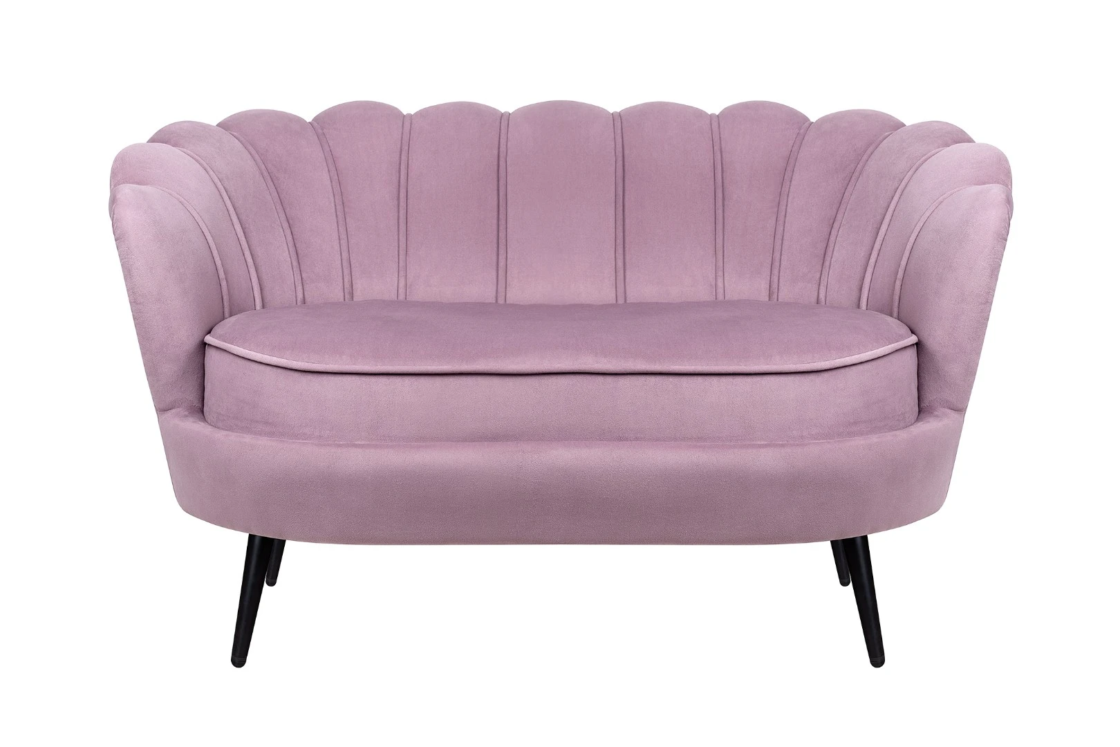 Дизайнерский двухместный диван Pearl Double Pink на черных ножках на заказ в интернет-магазине