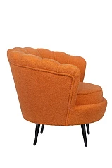 купить Низкое кресло ракушка Pearl Orange Boucle на черных ножках