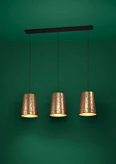 390293 Люстра CASTUERA, 3X25W (E27), L1310, B300, H1500, сталь, черный/бумага декорированная розовыми лепестками, золотой, розовый в интерьере