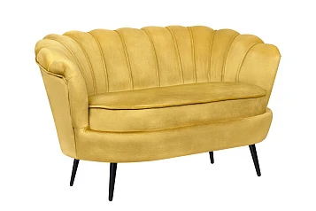 заказать Дизайнерский диван Pearl Double Yellow на черных ножках