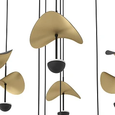 красивые 390342 Люстра диммируемая DRACERA, 10X2,3W (LED), 3000K, 2800lm, L1120, B330, H1500, сталь, черный/сталь, черный, золотой в интернет-магазине