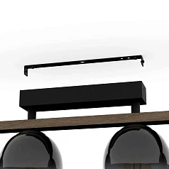 900185 Потолочный светильник FILAGO, 4x40W, E27, L880, B145, H250, сталь, дерево, черный, коричневый/стекло, темно-серый полупрозрачный