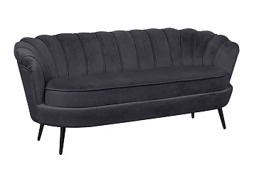 Диван ракушка для гостиниц Pearl Triple Black на черных ножках