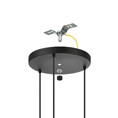 43864 Люстра AMSFIELD 1, 3X40W (E27), ?480, сталь, черный / дерево