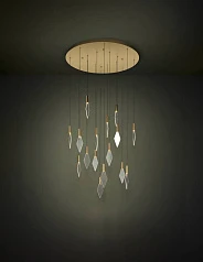 купить красивые 390361 Люстра диммируемая MIRADOR, 16X3,3W (LED), 3000K, 5440lm, ?780, сталь, латунь, золотой/пластик, прозрачный в интернет-магазине