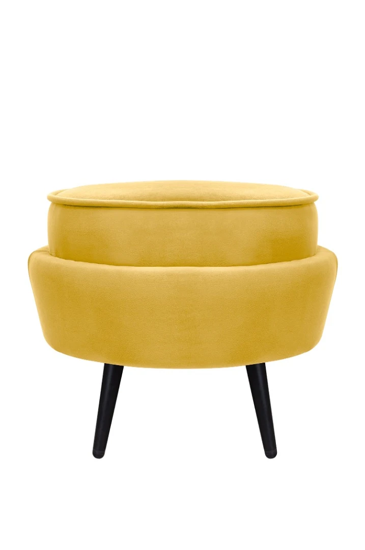 красивые Пуф Pearl Adorn Yellow на черных ножках