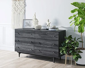 купить красивые Комод "Boho" 6 ящиков с рыбами арт BH01
