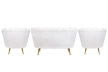Комплект кресел и дивана ракушка Pearl Double White Boucle в интернет-магазине