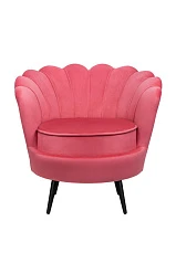 стильное Низкое кресло ракушка Pearl Karmin на черных ножках