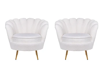 Комплект кресел ракушка Pearl White Boucle