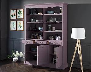 фото Двухсекционный шкаф Leontina Lavanda для посуды арт ST9330/3L в интерьере