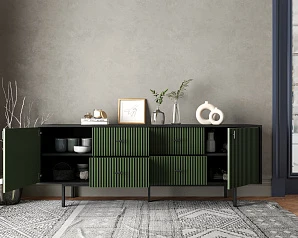 купить стильные Комод две дверки и четыре ящика "Emerson" арт EM19/green/L