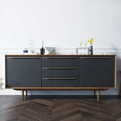 фото Комод "Brun Black" с тремя ящиками и дверками арт BR-03/Black