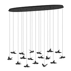 заказать 390353 Люстра диммируемая PARATEBUENO, 17X3W (LED), 3000K, 6460lm, L1480, B260, H2200, сталь, черный/сталь, пластик, черный никель, сатинированный