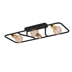 купить красивые 900367 Потолочный светильник MESSINARO, 3x40W, E27, L720, B280, H95, сталь, черный, матовая латунь в интернет-магазине