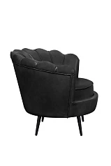 Низкое кресло ракушка Pearl Black V2 на черных ножках в интернет-магазине