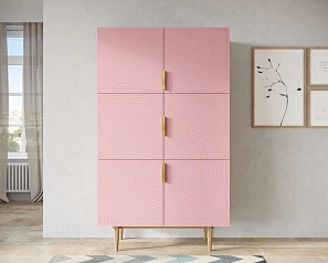 Большой комод с шестью дверками "Line" LN04/GR1/pink на заказ