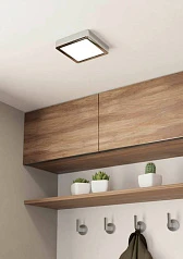 900649 Накладной светильник  FUEVA 5, 11W (LED), 3000K, IP44, L160, B160, H28, сталь, хром / пластик, белый