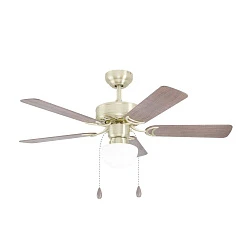 красивые 35075 Вентилятор потолочный со светильником CADIZ, 1X40W(Е27), ?1070, сталь, латунь/ стекло, белый в интернет-магазине