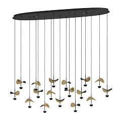 купить стильные 390343 Люстра диммируемая DRACERA, 17X2,3W (LED), 3000K, 4760lm, L1550, B330, H2200, сталь, черный/сталь, черный, золотой