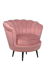 заказать Низкое кресло ракушка Pearl Pink V3 на черных ножках